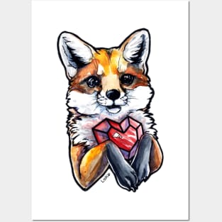 Fox with a heart Posters and Art